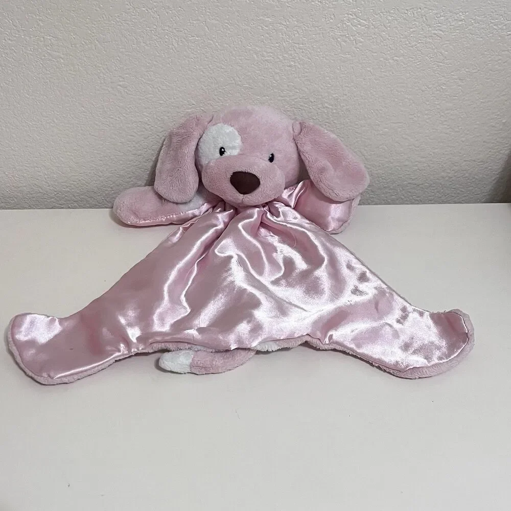 Baby Gund Pink Spunky Huggybuddy Puppy Dog Security Blanket Lovey Satin 6047441